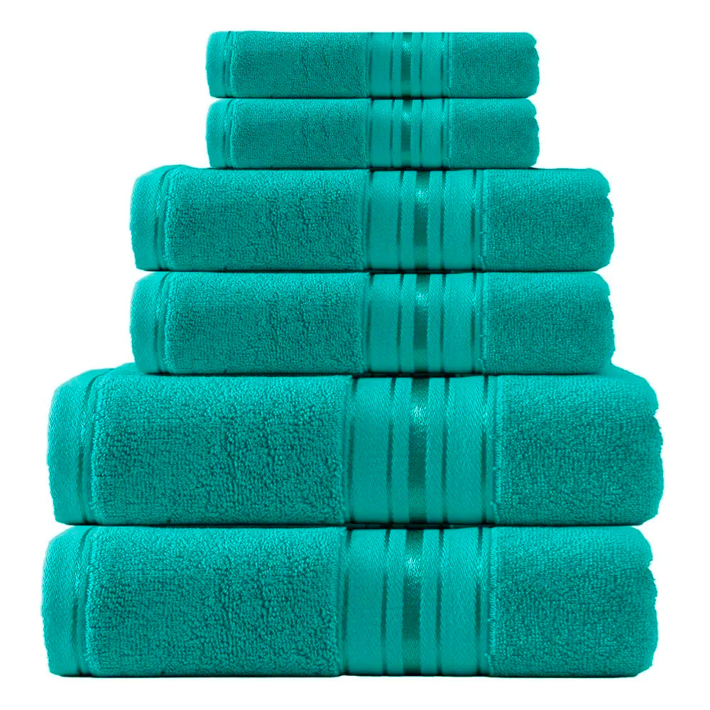 Luxurious 6 Piece Plush Cotton Turkish Bath Towel Set