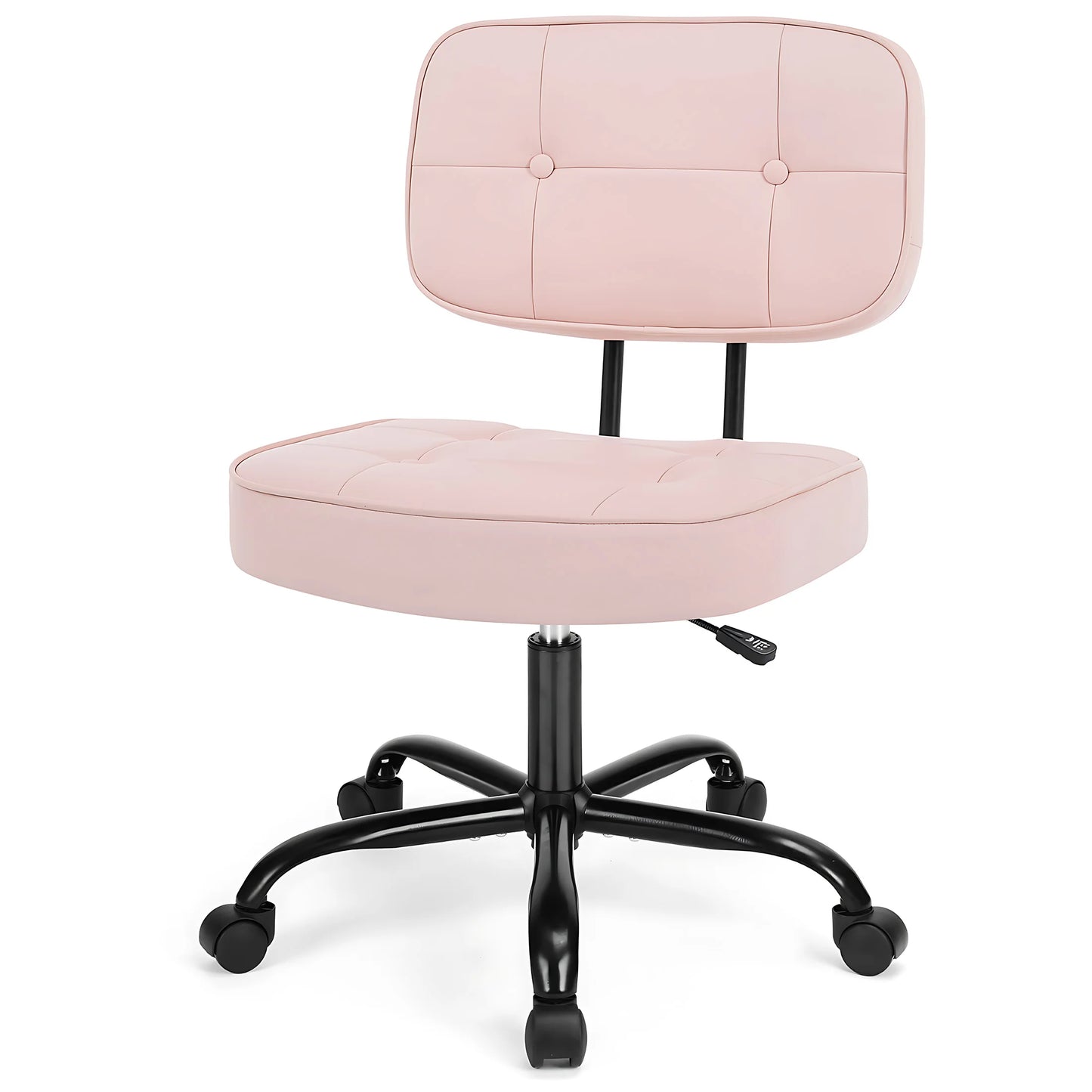 JHK Armless PU Leather Ergonomic Office Chair With Lumbar Support