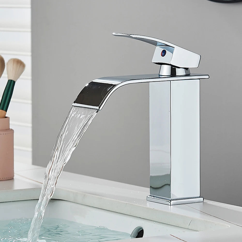 MYQualife Waterfall Basin Faucet Single Handle Hot And Cold Mixer