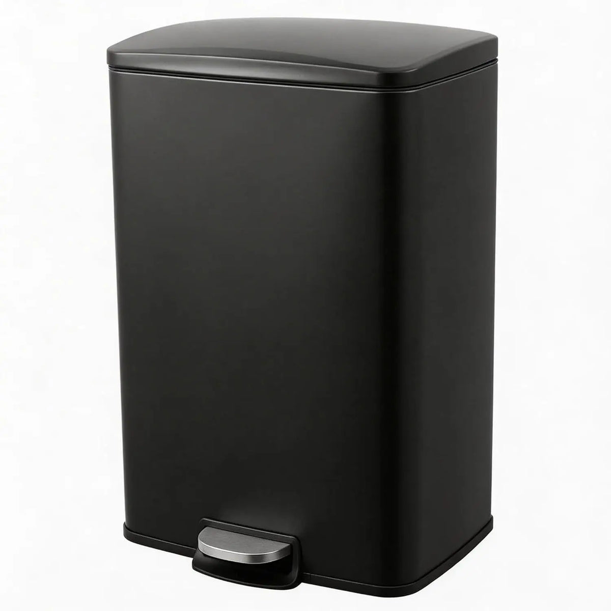 Fingerprint-Proof 13 Gal Pedal Trash Bin Stainless Steel Kitchen Wastebasket Removable Liner Quiet Lid For Office Garage