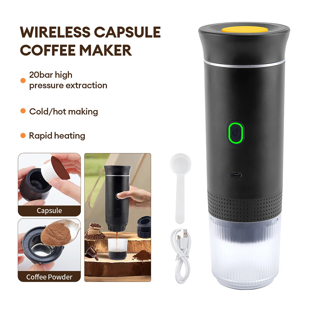 Obecilc Portable Wireless Espresso Coffee Maker And Capsule Machine