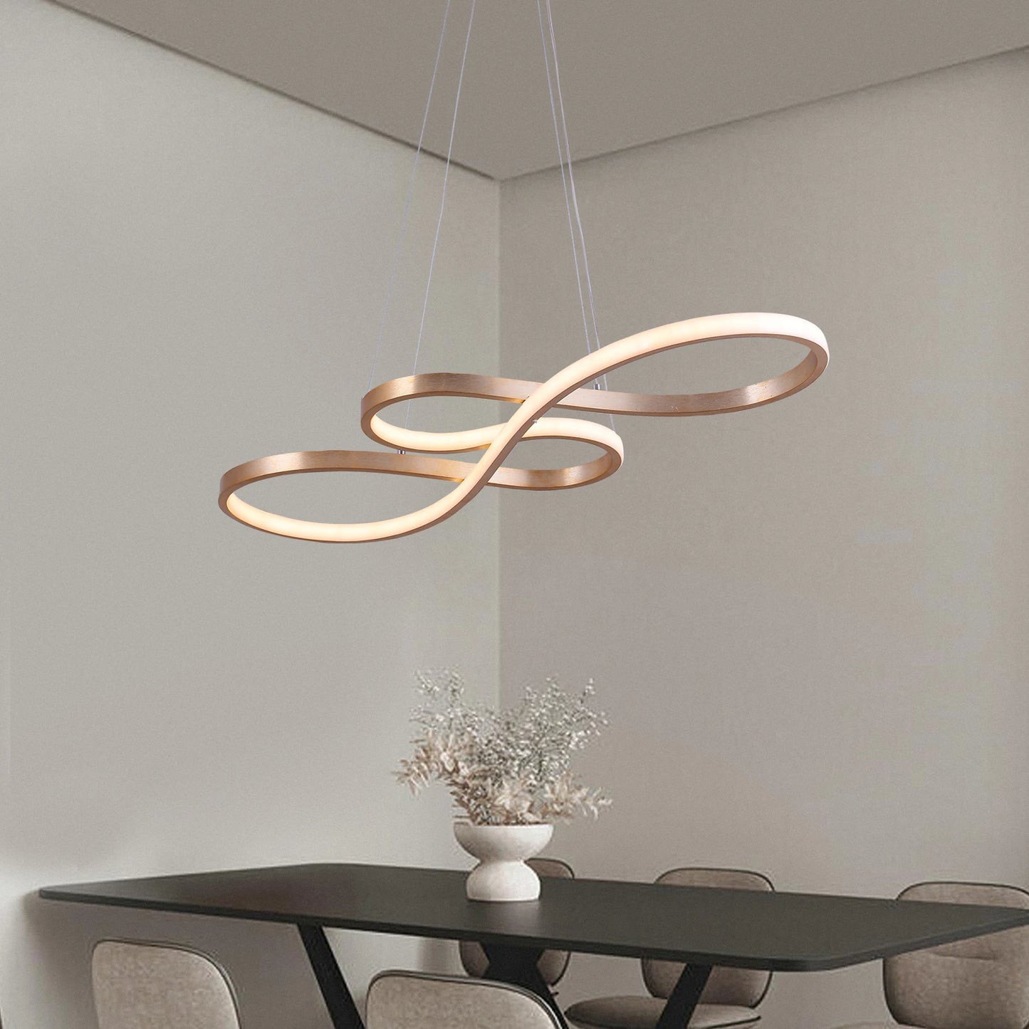 GreeLustr Dimmable LED Acrylic Polished Chrome Pendant Chandelier