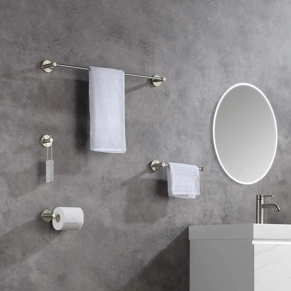 Circular Four Piece Bathroom Hardware Set With Towel Bar