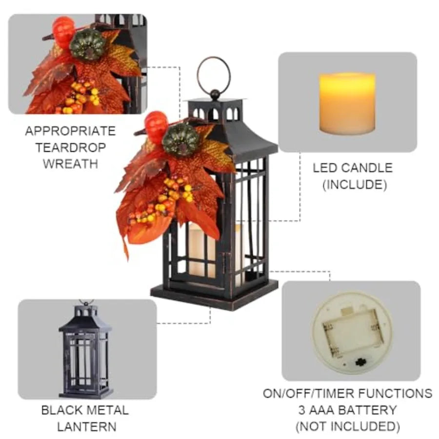 Solar Metal LED Candle Lanterns Set For Indoor Outdoor Decor