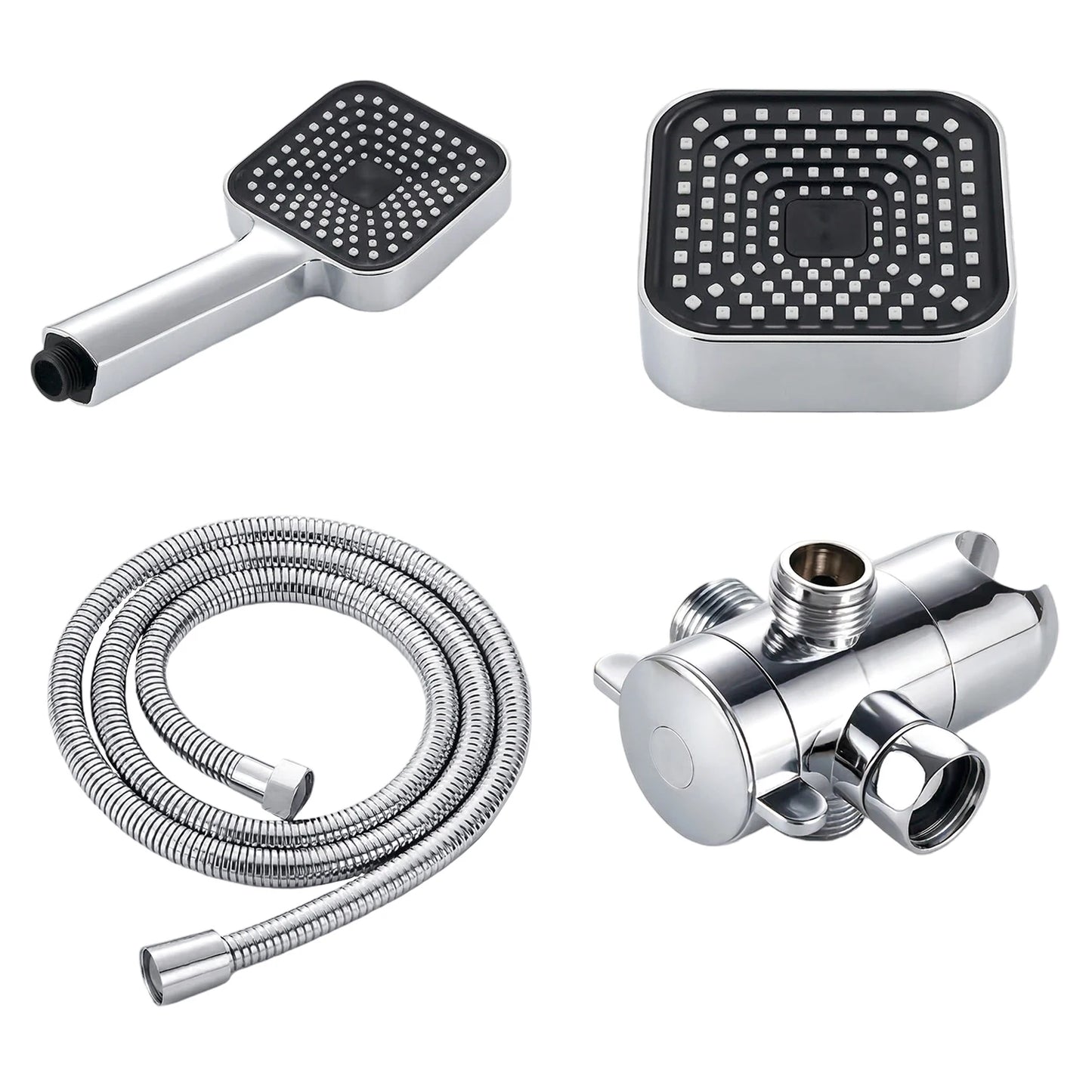 High Flow Wall Mounted Dual Rain Hand Shower Head Set