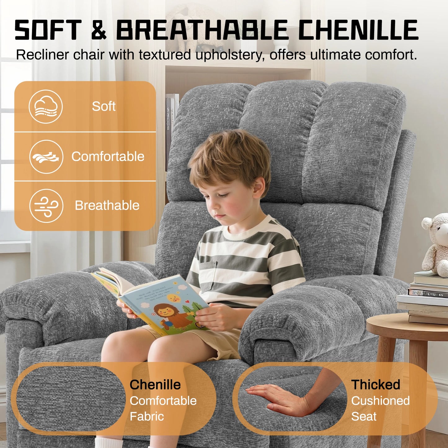 Korser Swivel Rocker Recliner Chair For Small Living Spaces