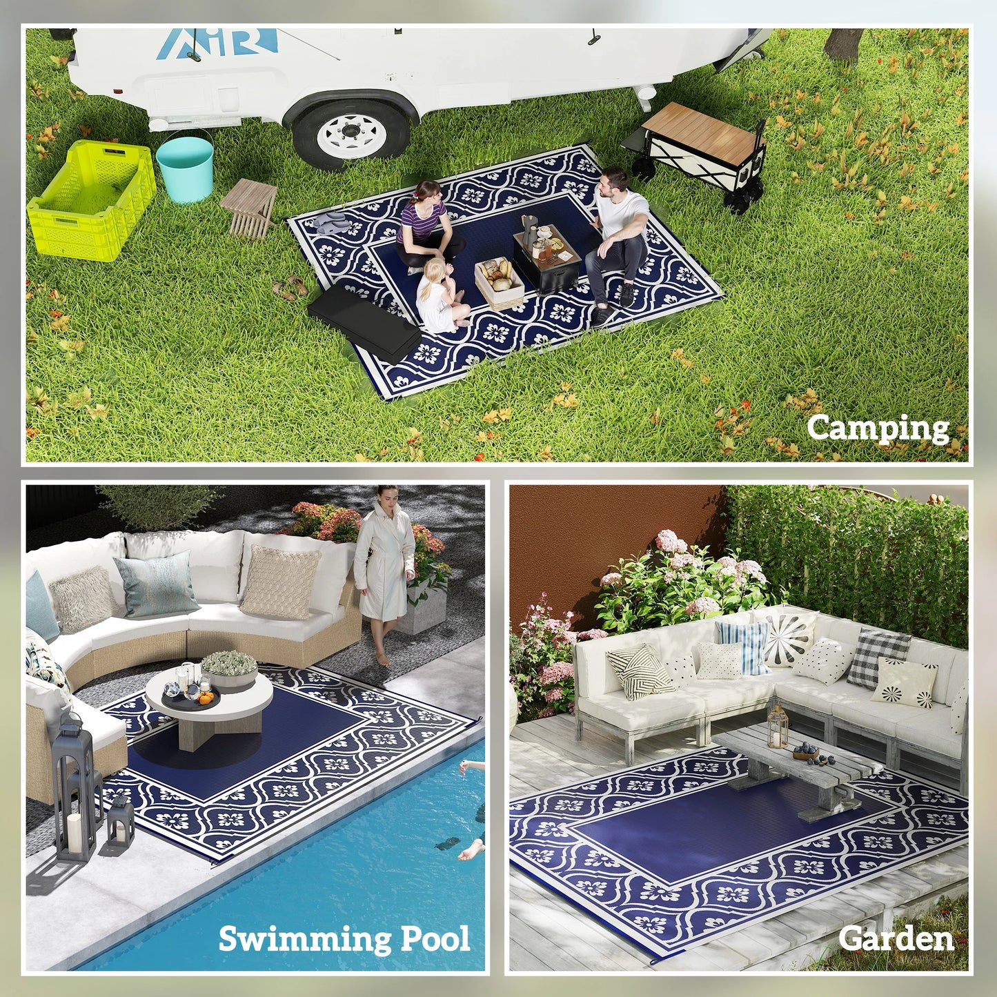 Modern Geometric Outdoor Polypropylene Area Floor Rug
