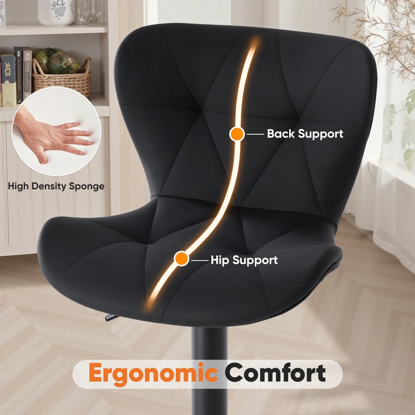 MCQ Ergonomic High Back Faux Leather Swivel Office Chair