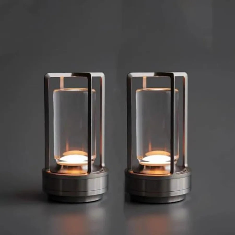 Rechargeable Solar LED Crystal Lantern Table Lamp Touch Dimming