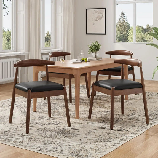 FARINI Mid-Century Modern Dining Chairs With Solid Wood Legs