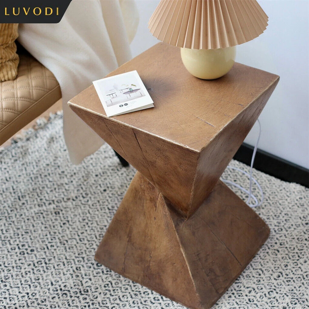 Luvodi Modern Lightweight Concrete Accent Table For Living Room