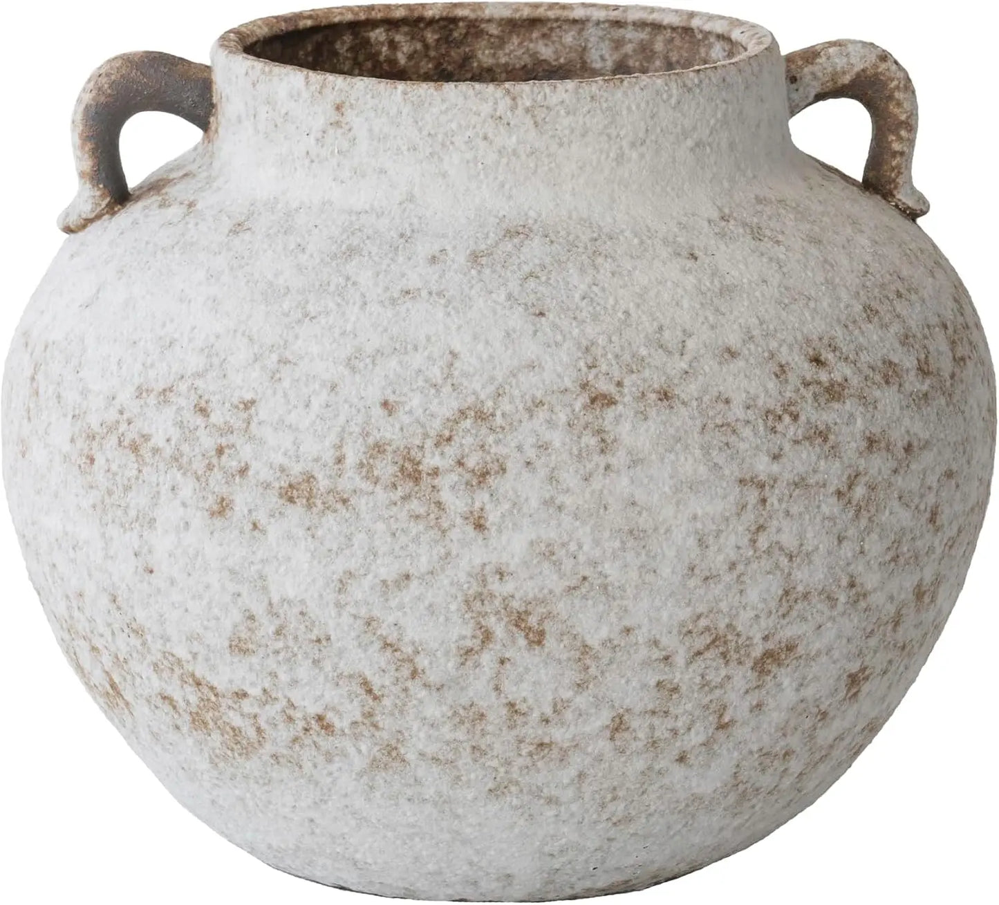 CozyWel Textured Ceramic Vase With Double Handles For Home Decor