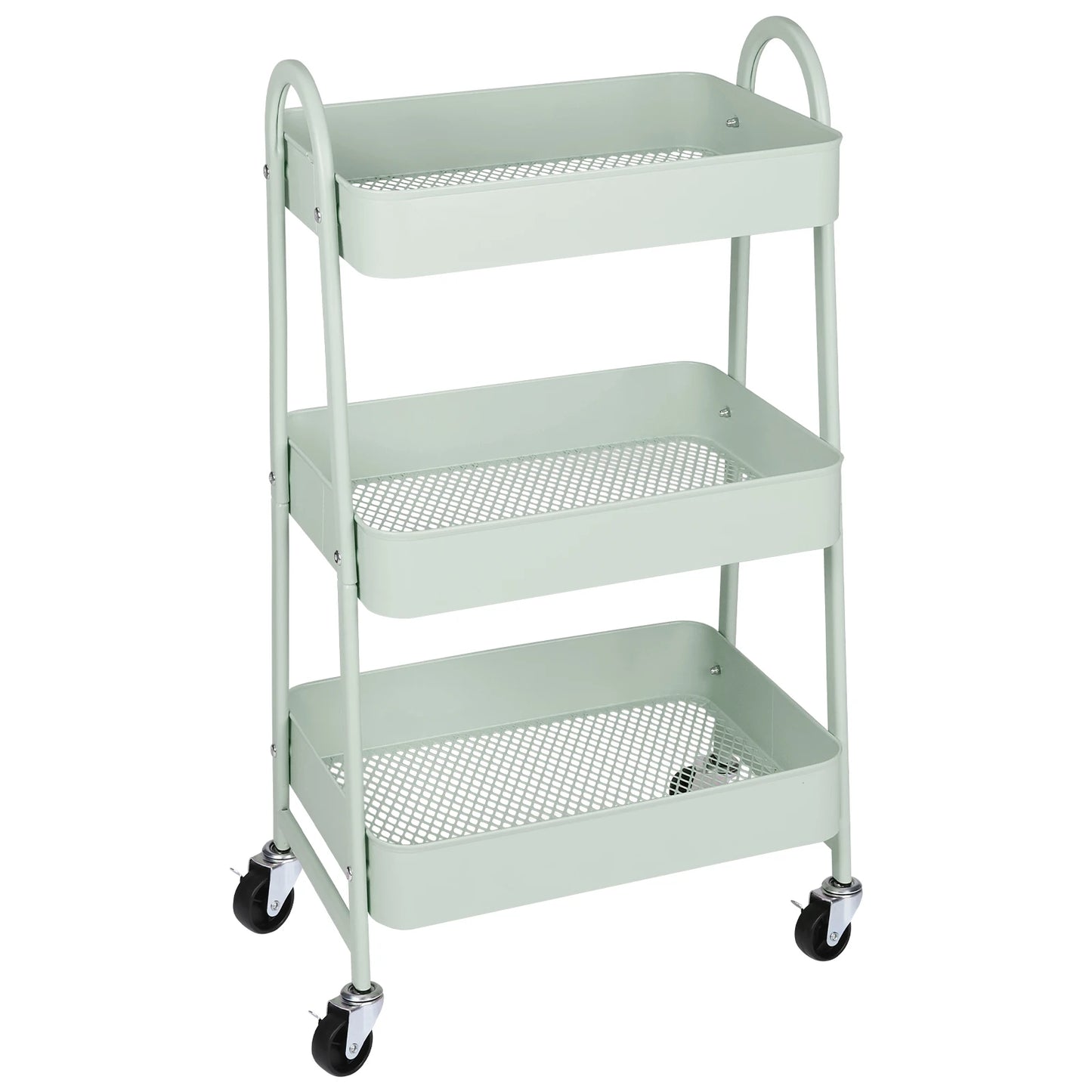 Jhk 3 Tier Rolling Kitchen Storage Cart With Lockable Wheels