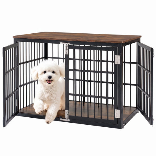 JHK Heavy Duty Iron Dog Kennel With Double Lock Doors