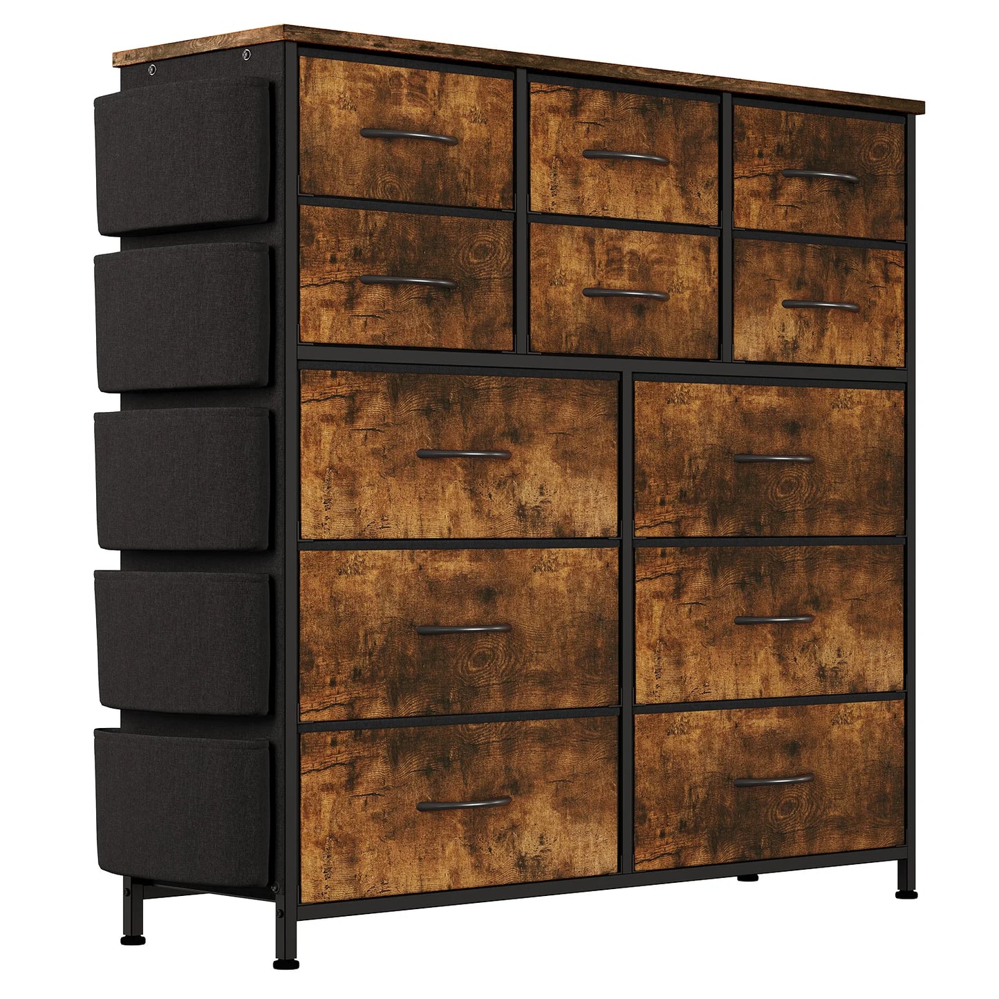 HiMISS 12 Drawer Fabric Storage Bedroom Dresser With Metal Frame