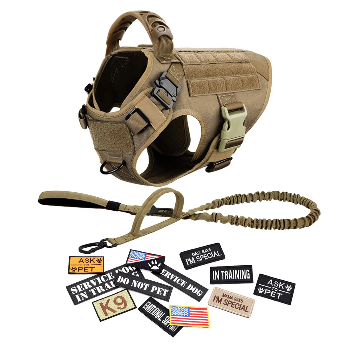 PETRAVEL Tactical Dog Harness Vest With Padded Quick Release Buckle