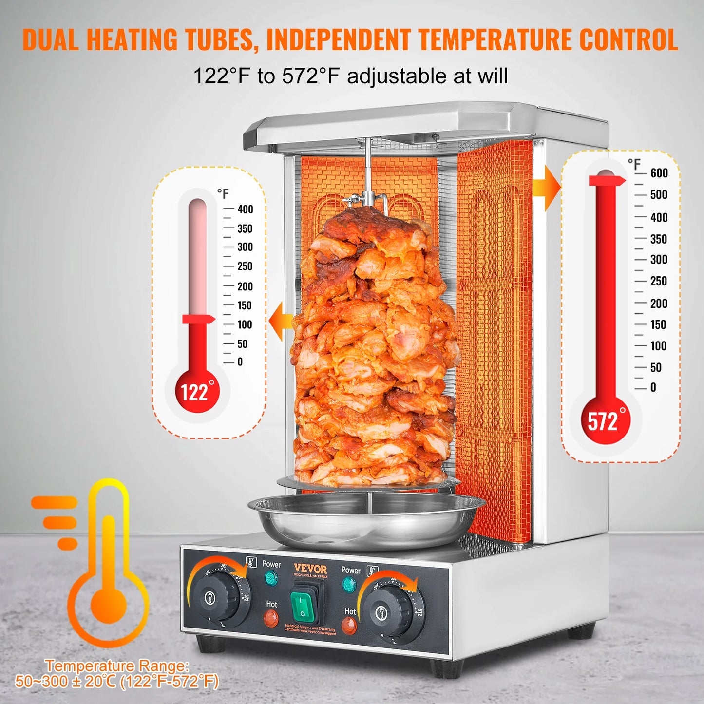 Vevor Electric Vertical Shawarma Grill And Rotisserie Oven