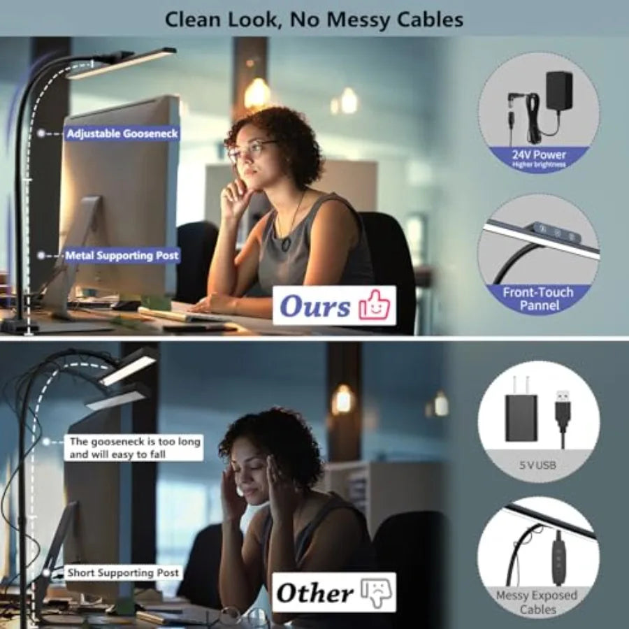 Solar Dimmable Led Desk Lamp For Home Office Reading Light