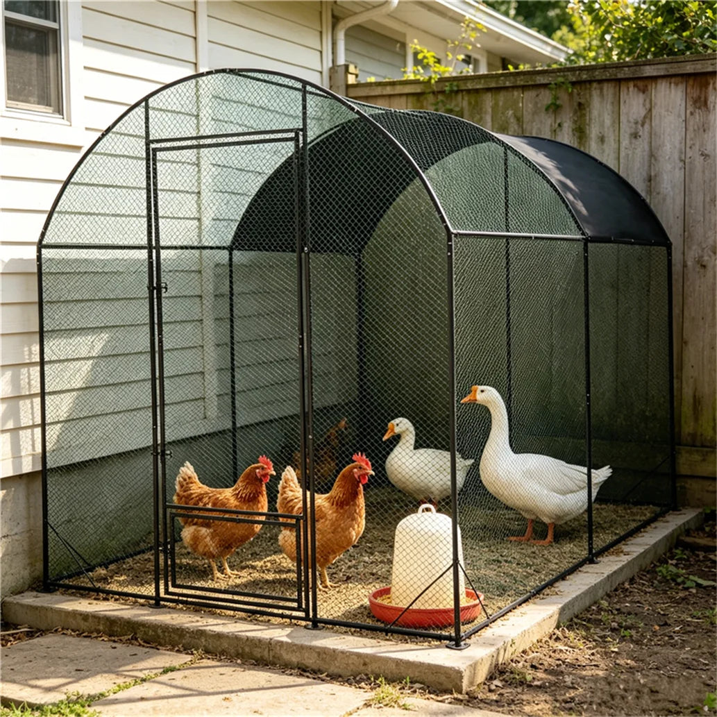 Borwart Outdoor Chicken Coop Cage With Durable Nylon Netting