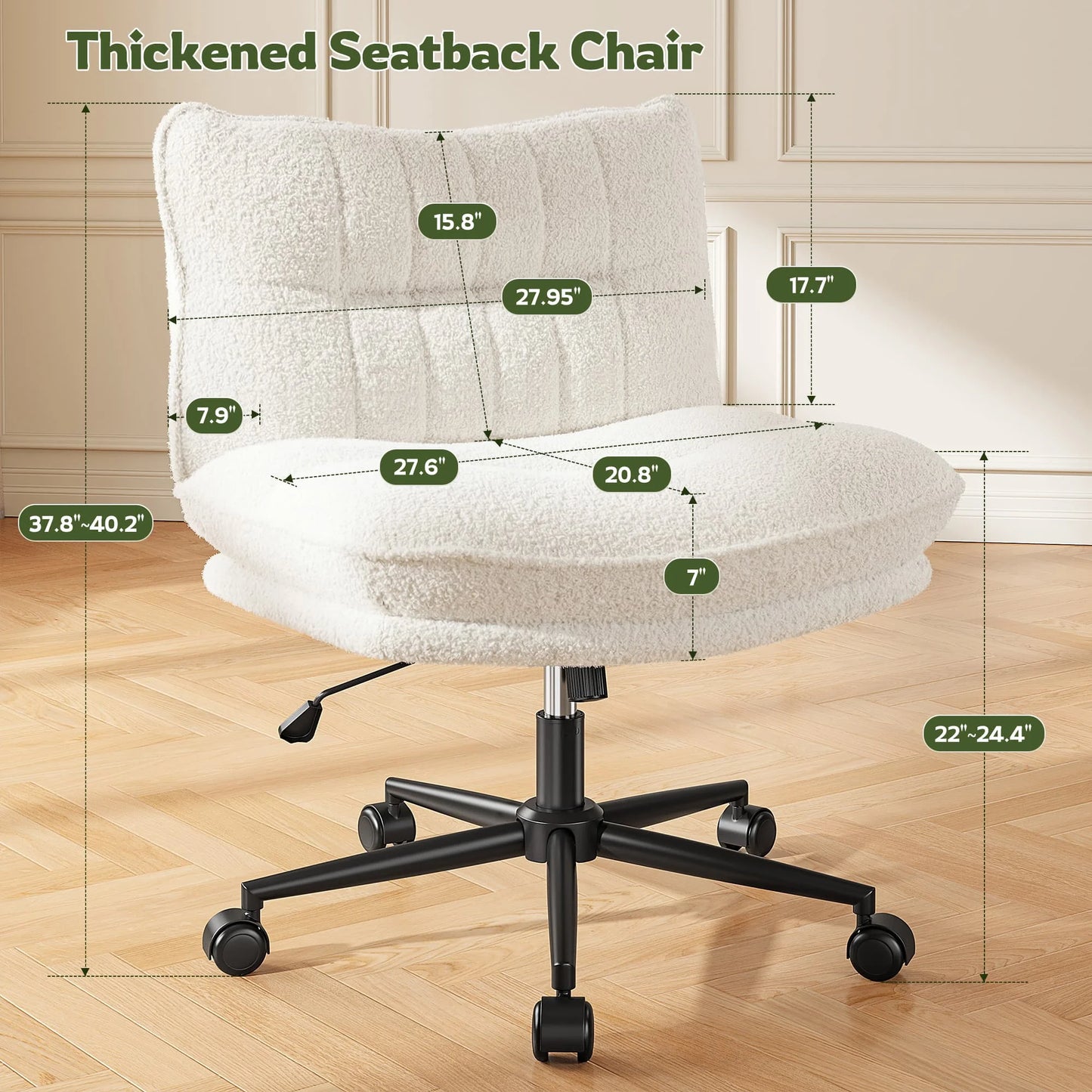 EnHomee Adjustable Height Swivel Reclining Office Desk Chair