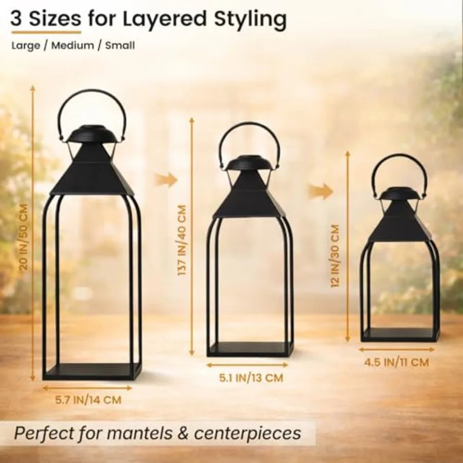 Decorative Metal Farmhouse Lantern Holders For Indoor Outdoor