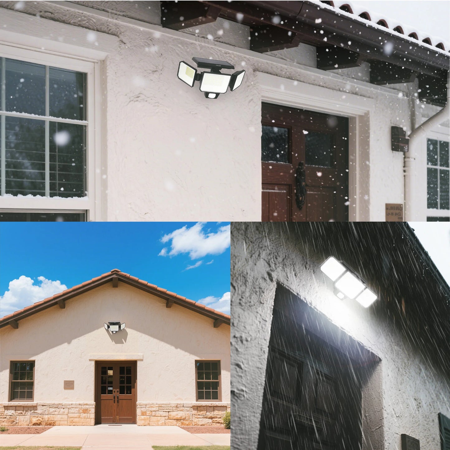 Solar Three Head Motion Sensor Outdoor Security Light
