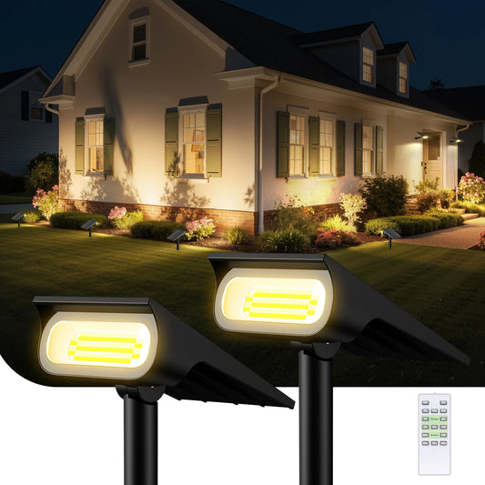 Intelamp Dimmable Solar Spotlights For Outdoor Garden Landscape Lighting