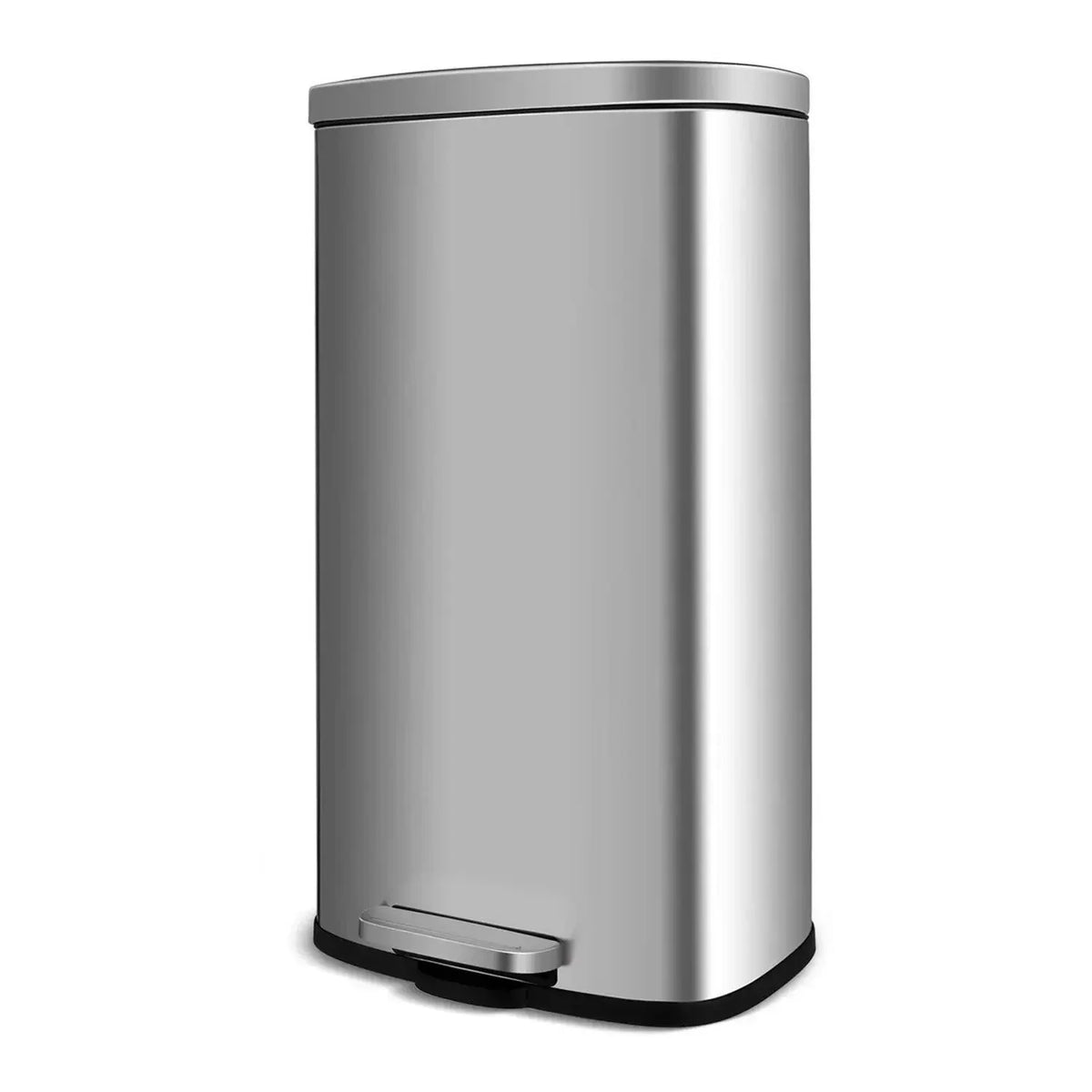 Homfa 30L Stainless Steel Step Trash Can Kitchen Garbage Can W/ Soft Close, Black,White, Silver, Gray, Red