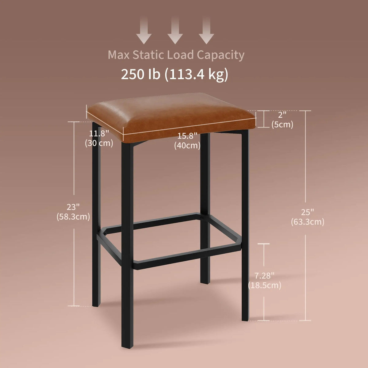Studyset Modern Upholstered Bar Stools With Heavy Duty Metal Frames