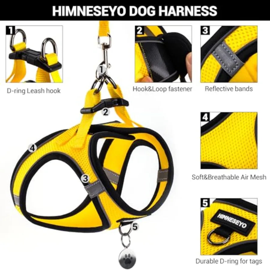 No Pull Reflective Step In Dog Harness And Leash Set