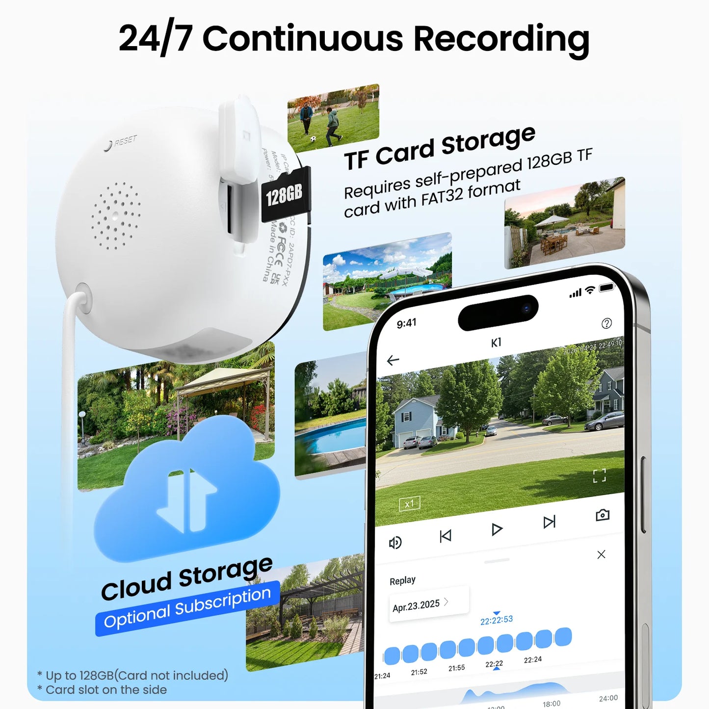 Wansview 2K WiFi Indoor Window Camera With Color Night Vision