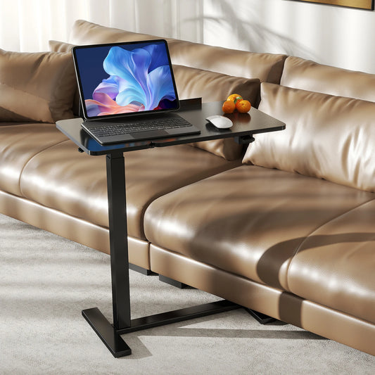 JHK Adjustable Height Overbed Desk With Tilt Top And Wheels