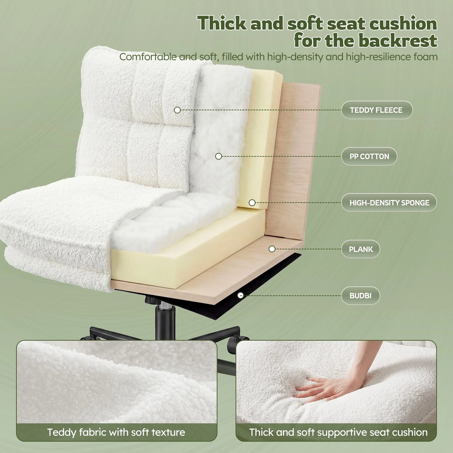 EnHomee Adjustable Height Swivel Reclining Office Desk Chair