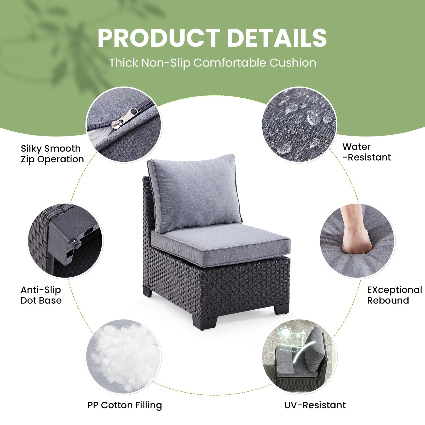 Farini Patio Sectional Sofa Set With Ottoman And All Weather Fabric
