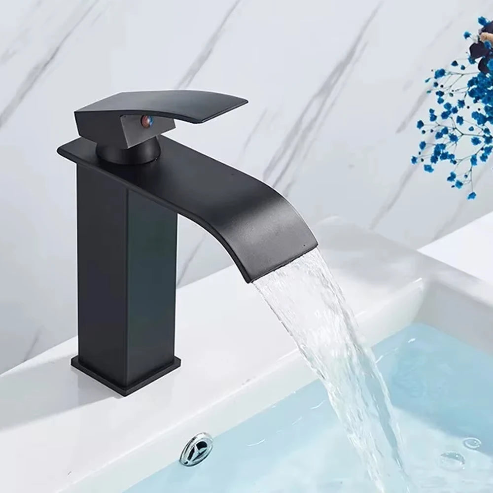 MYQualife Waterfall Basin Faucet Single Handle Hot And Cold Mixer