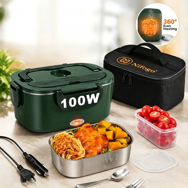Stainless Steel Electric Lunch Box For Car And Office