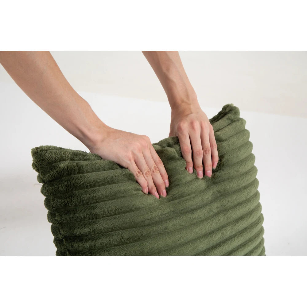 Fully Compressed Corduroy Cloud Couch With Lumbar Pillows For Home