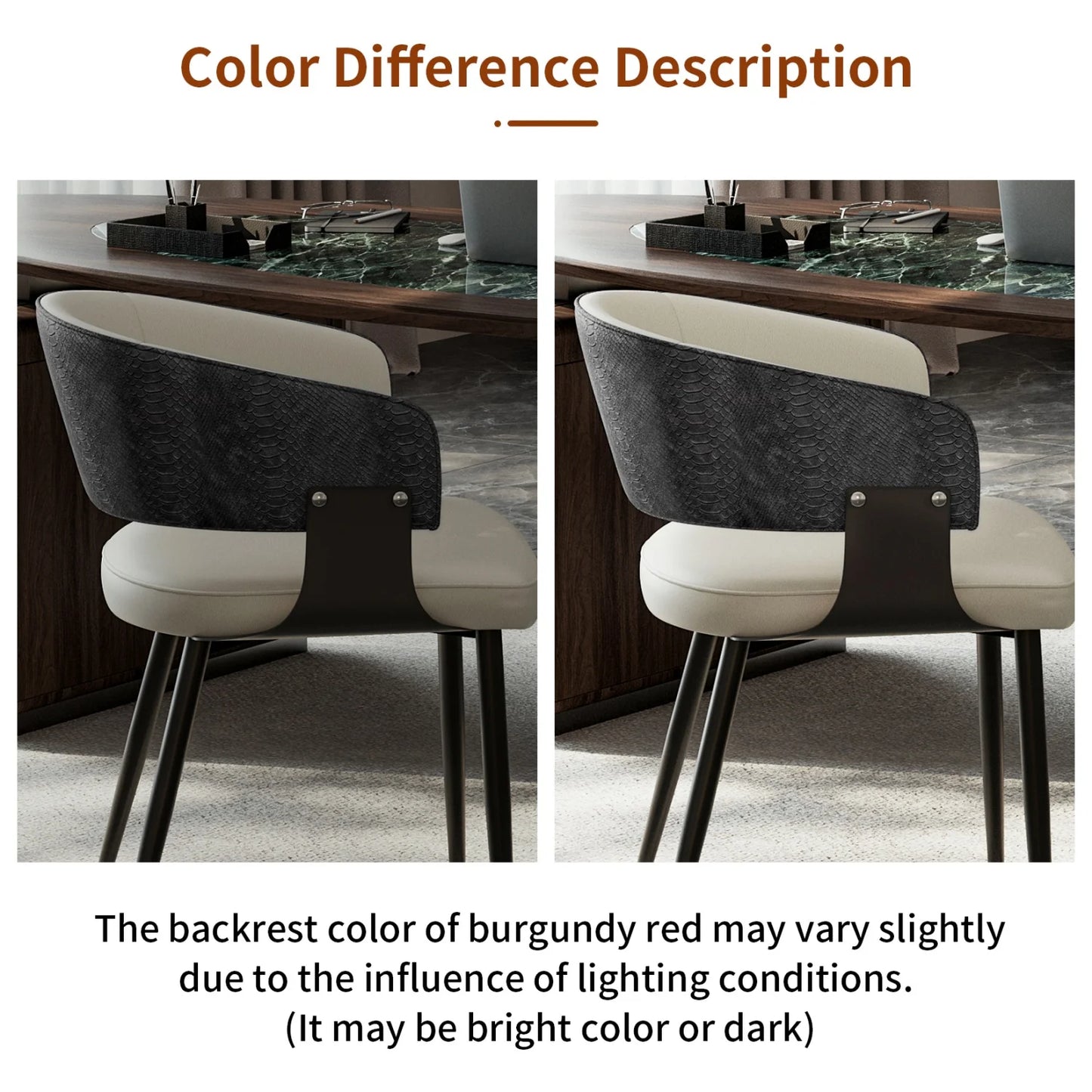 Stylish Upholstered Dining Chair With Padded Seat And Metal Frame