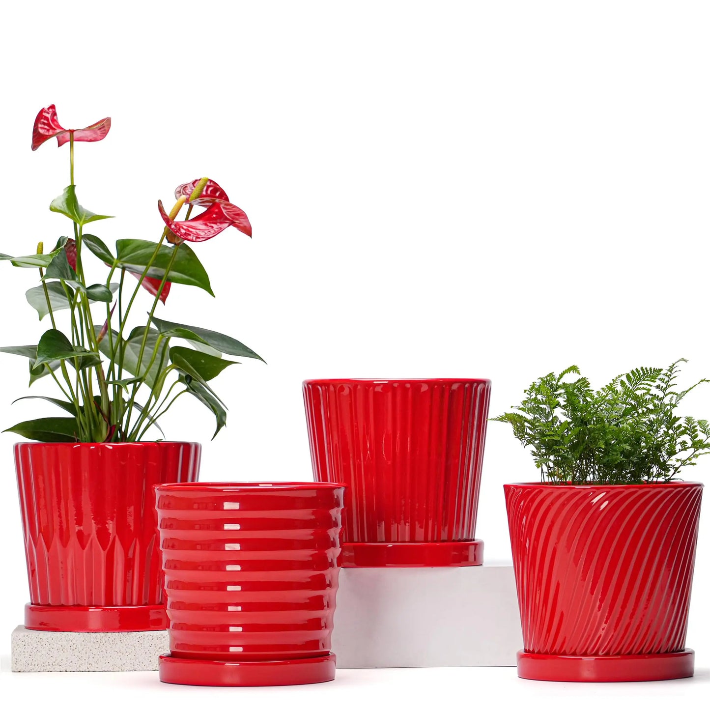 Quality Ceramic Plant Pots With Drainage Holes And Saucers