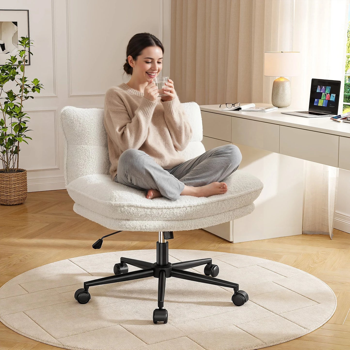 EnHomee Adjustable Height Swivel Reclining Office Desk Chair