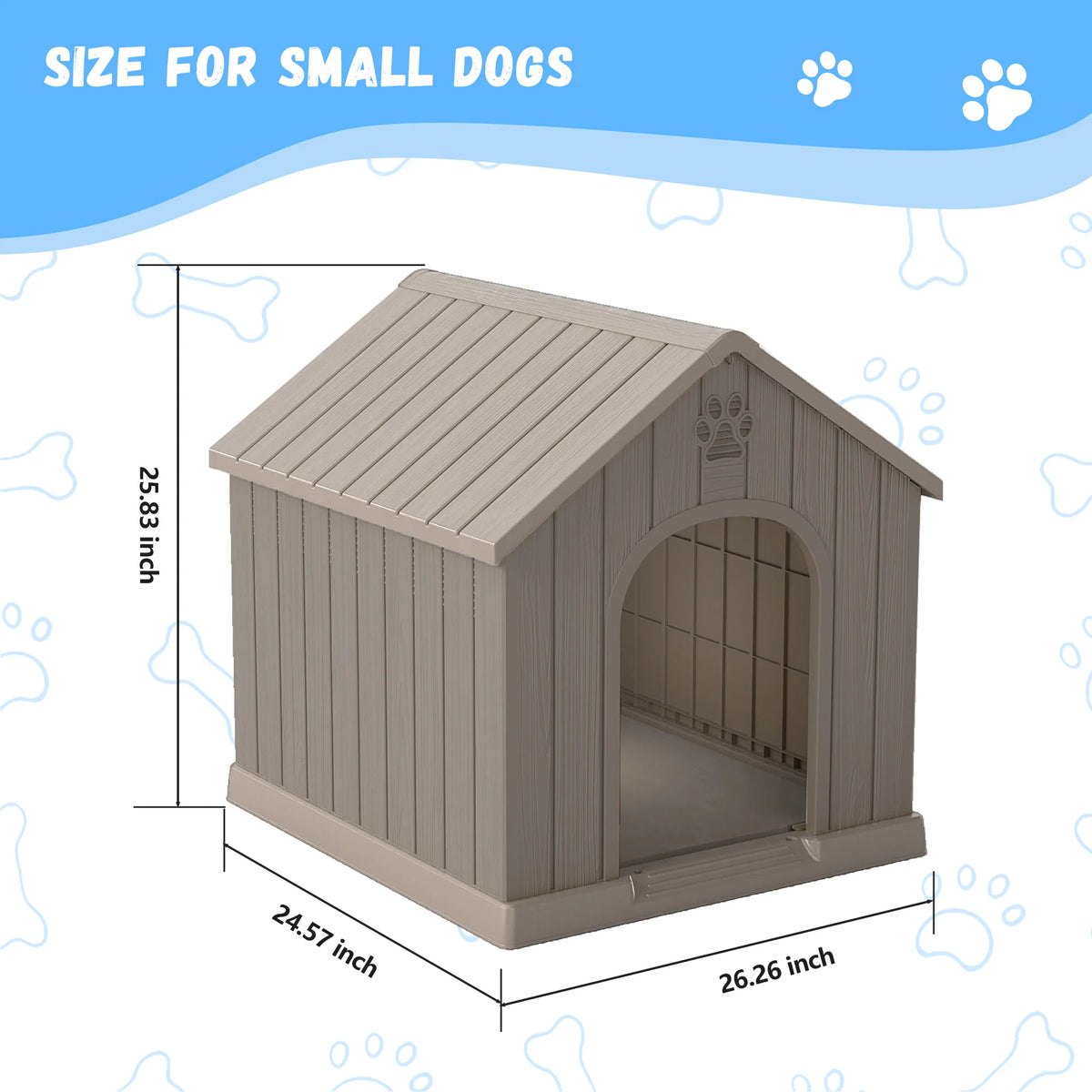 Weather Resistant Plastic Dog House With Waterproof Ventilation