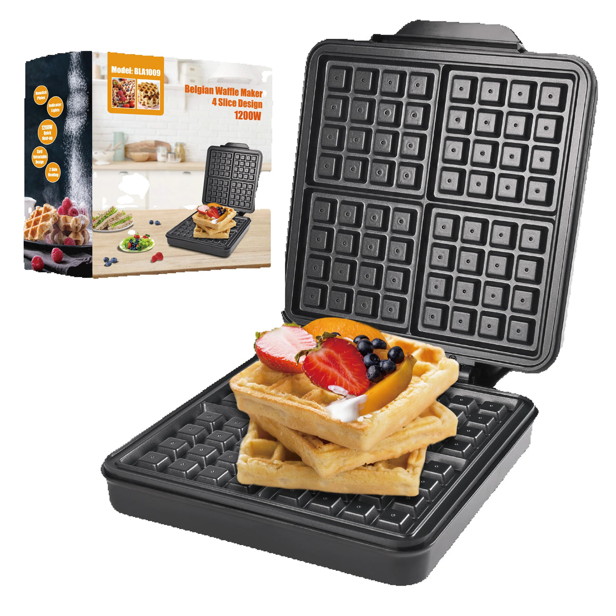 Nonstick Belgian And Classic Waffle Maker With Easy Cleanup