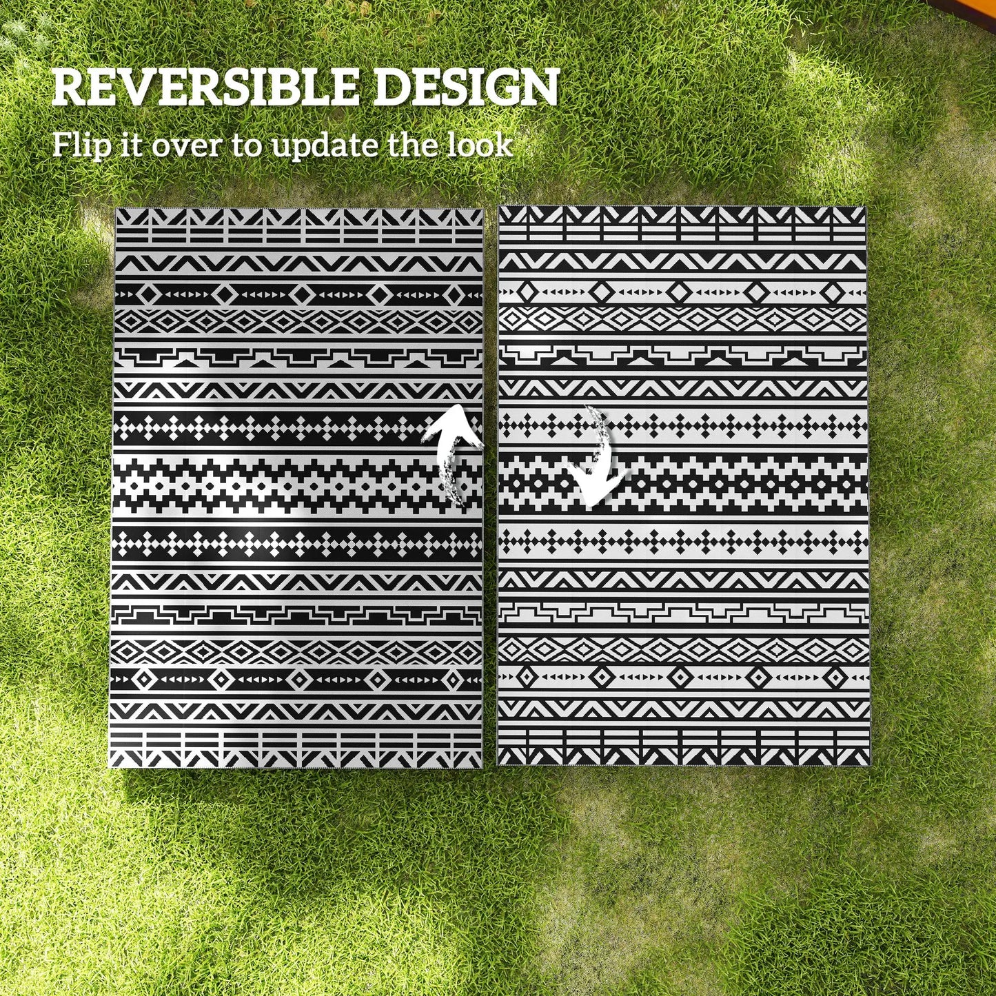 Modern Geometric Outdoor Rug Crafted From Durable Polypropylene