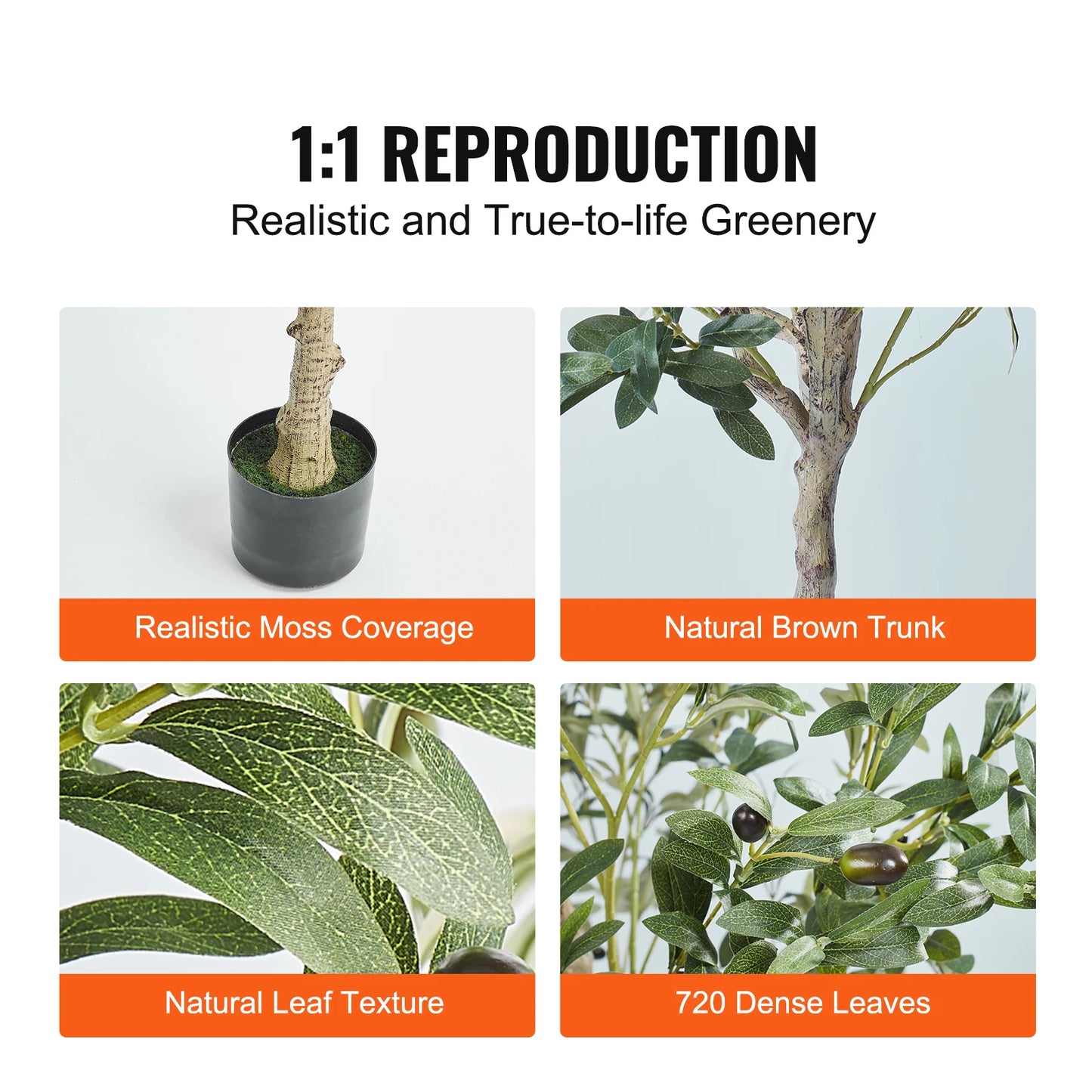 SucceBuy Artificial Olive Tree For Indoor Outdoor Home Decor