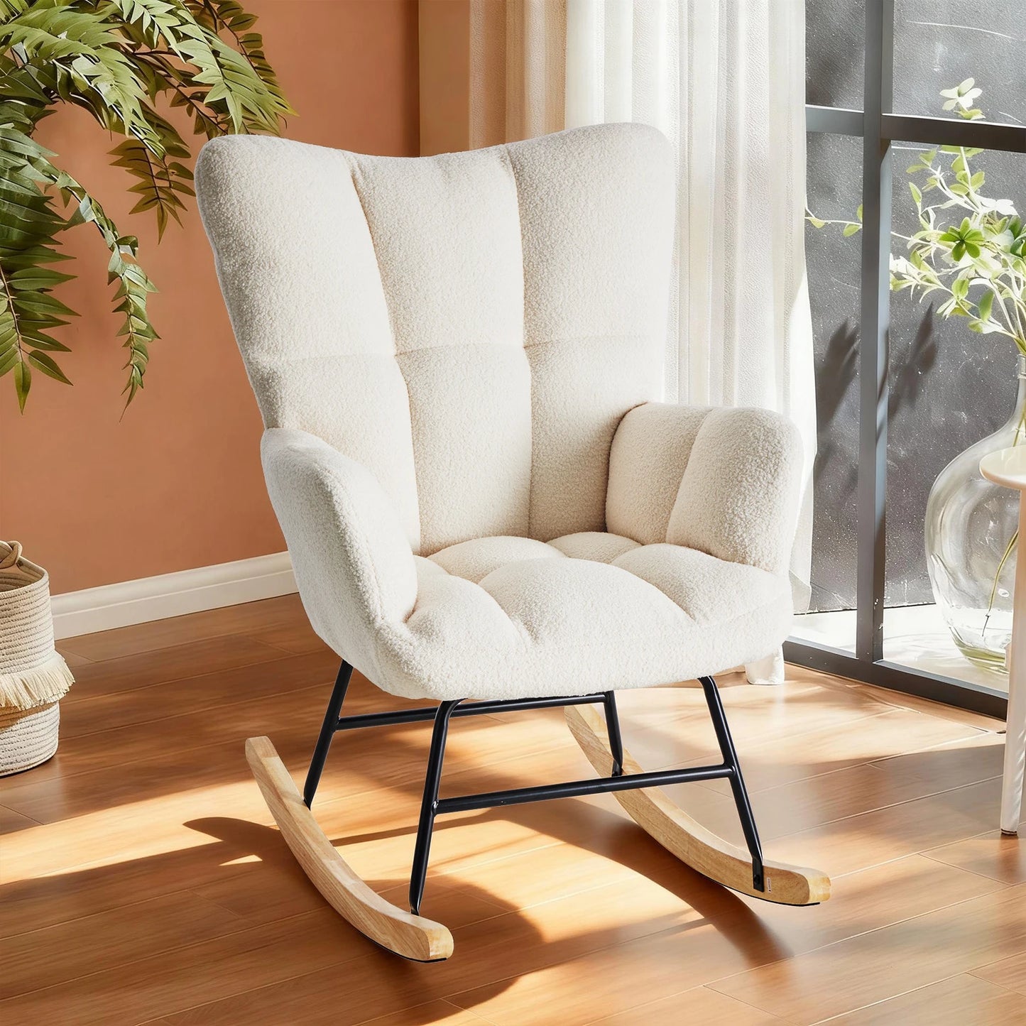 MCQ Metal Frame Office Chair Fleece Cushion And Lumbar Support