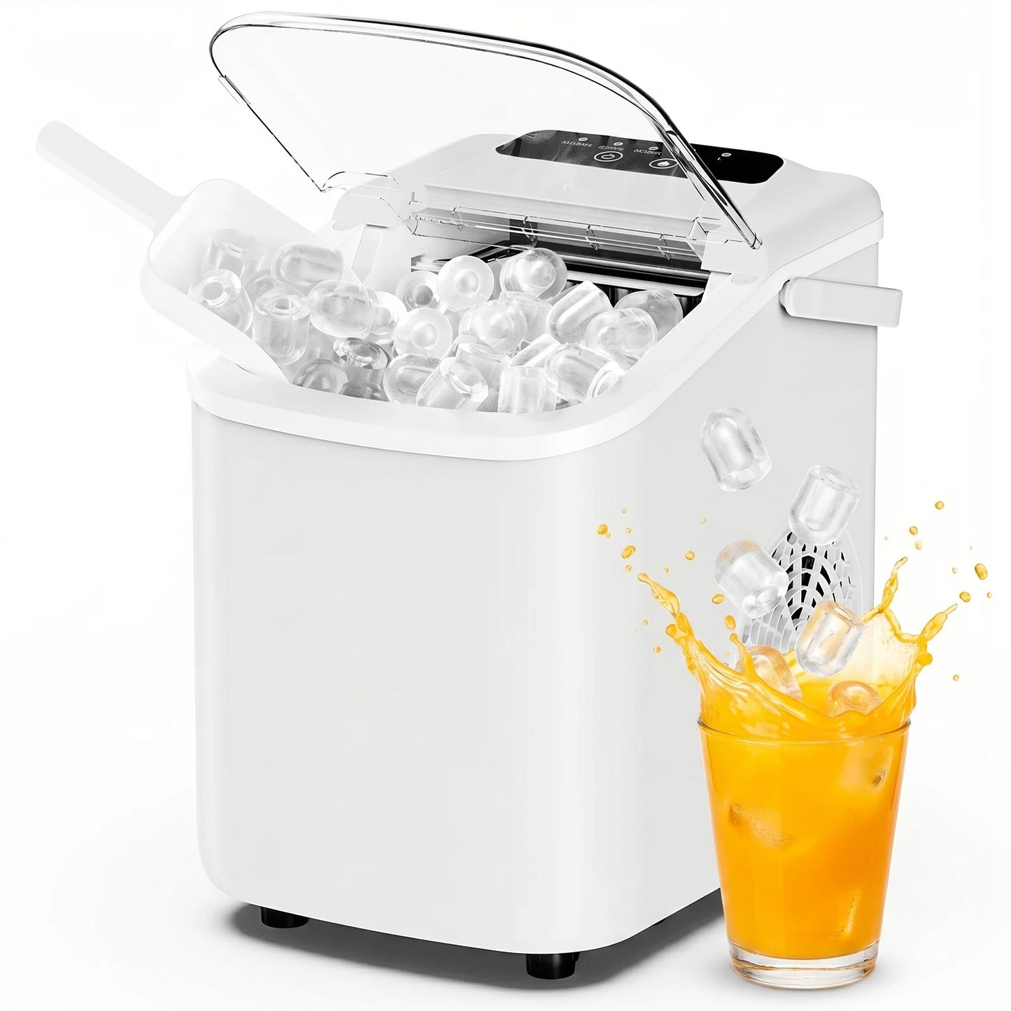 JHK Portable Countertop Ice Maker Machine For Quick Home Kitchen Use