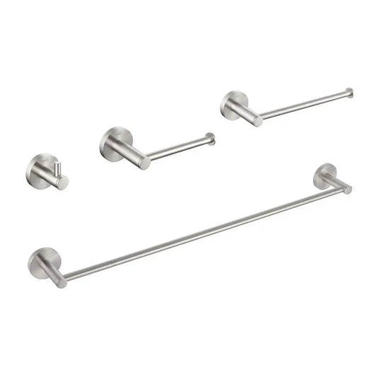 Circular Four Piece Bathroom Hardware Set With Towel Bar