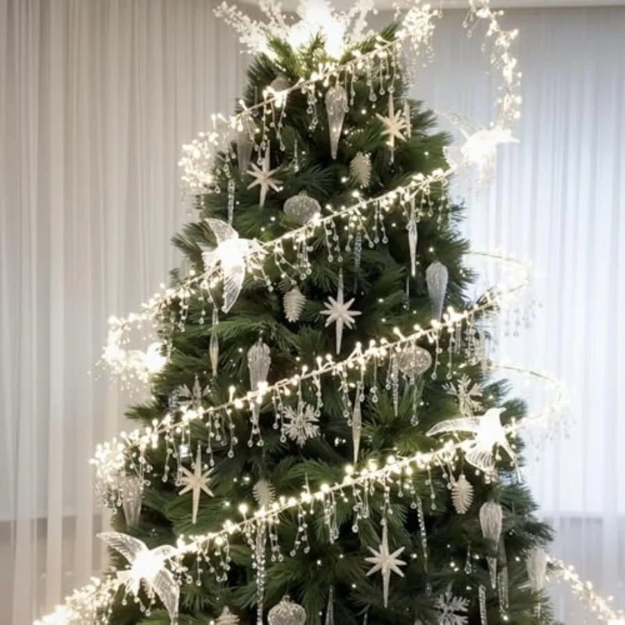 Acrylic Crystal Led Fairy Garland Waterdrop Beads Christmas Tree Decor