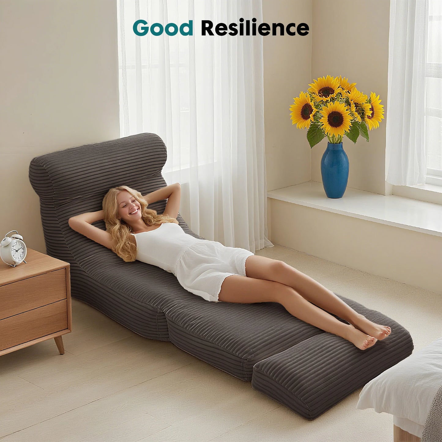 JHK Ergonomic Folding Sofa Bed With Integrated Lumbar Support