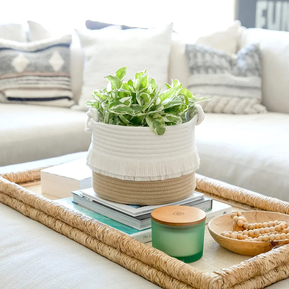 Cotton Rope Woven Storage Baskets For Home Decor And Organization